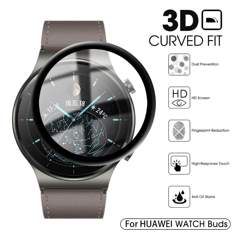 Zakrzywiona folia 3D do ochraniacza ekranu Huawei Watch Buds Odporna na zarysowania osłona ochronna Fim do akcesoriów do inteligentnych zegarków Huawei Buds