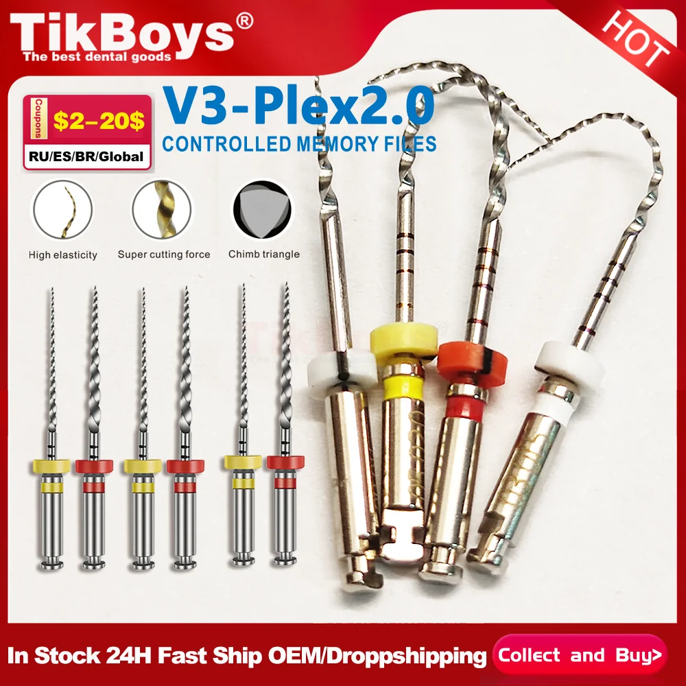 4Pcs/Box Dental Heat-Activated NiTi Rotary Files Endodontic Root Canal Treatment Instruments Engine Use File 21/25/28/31mm oral