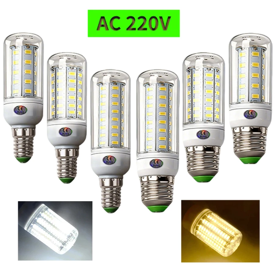 E27 LED Maiskolben-Glühbirne E14 LED-Lampe SMD5730 220V LED-Leuchten für Zuhause Garage Werkstatt Deckenlampe Kronleuchter Pendelleuchte