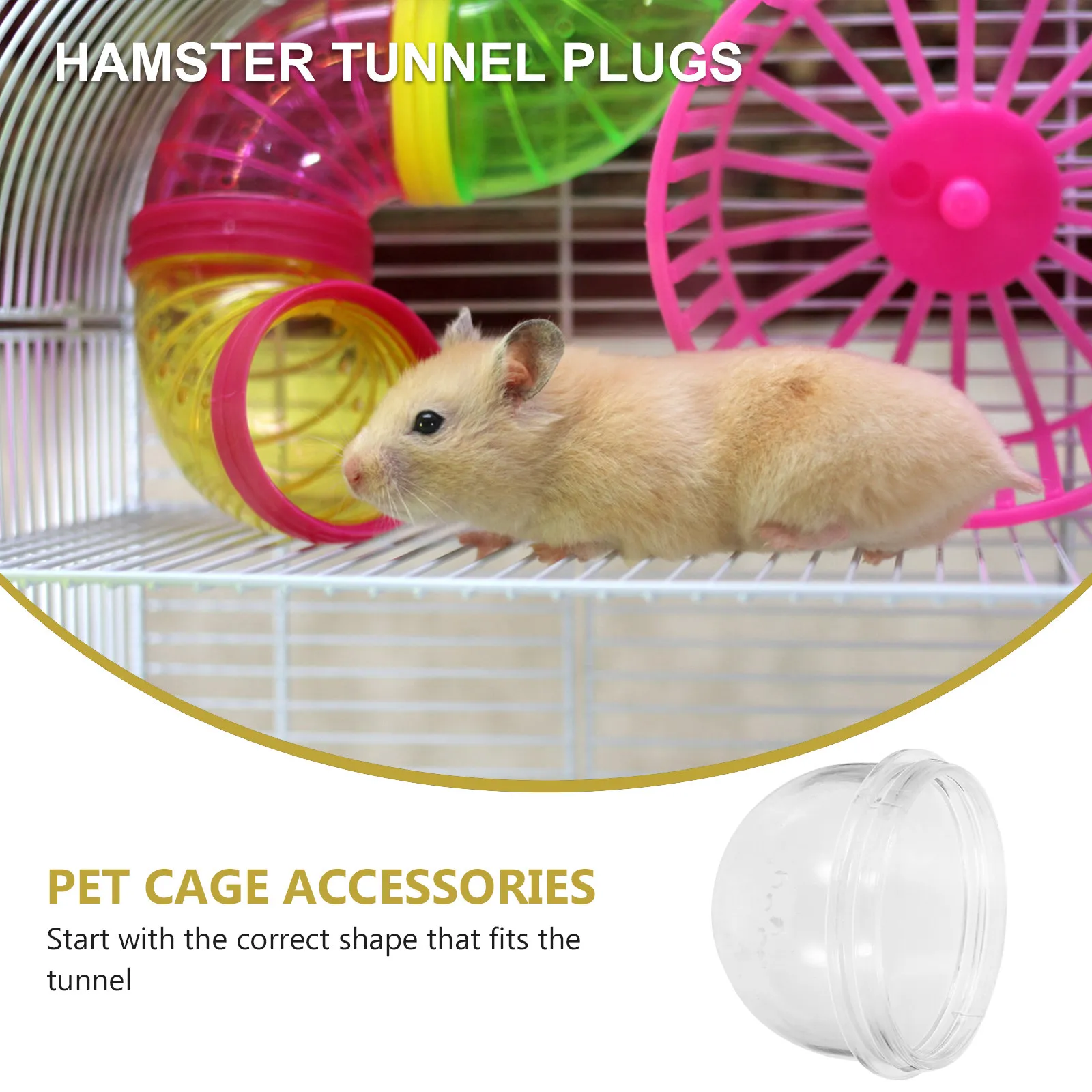 3Pcs External Tunnel Plugs for Hamster Cage Pet Tunnel Accessories DIY Installation Prevent Escape Oxygen Ventilation for Dwarf
