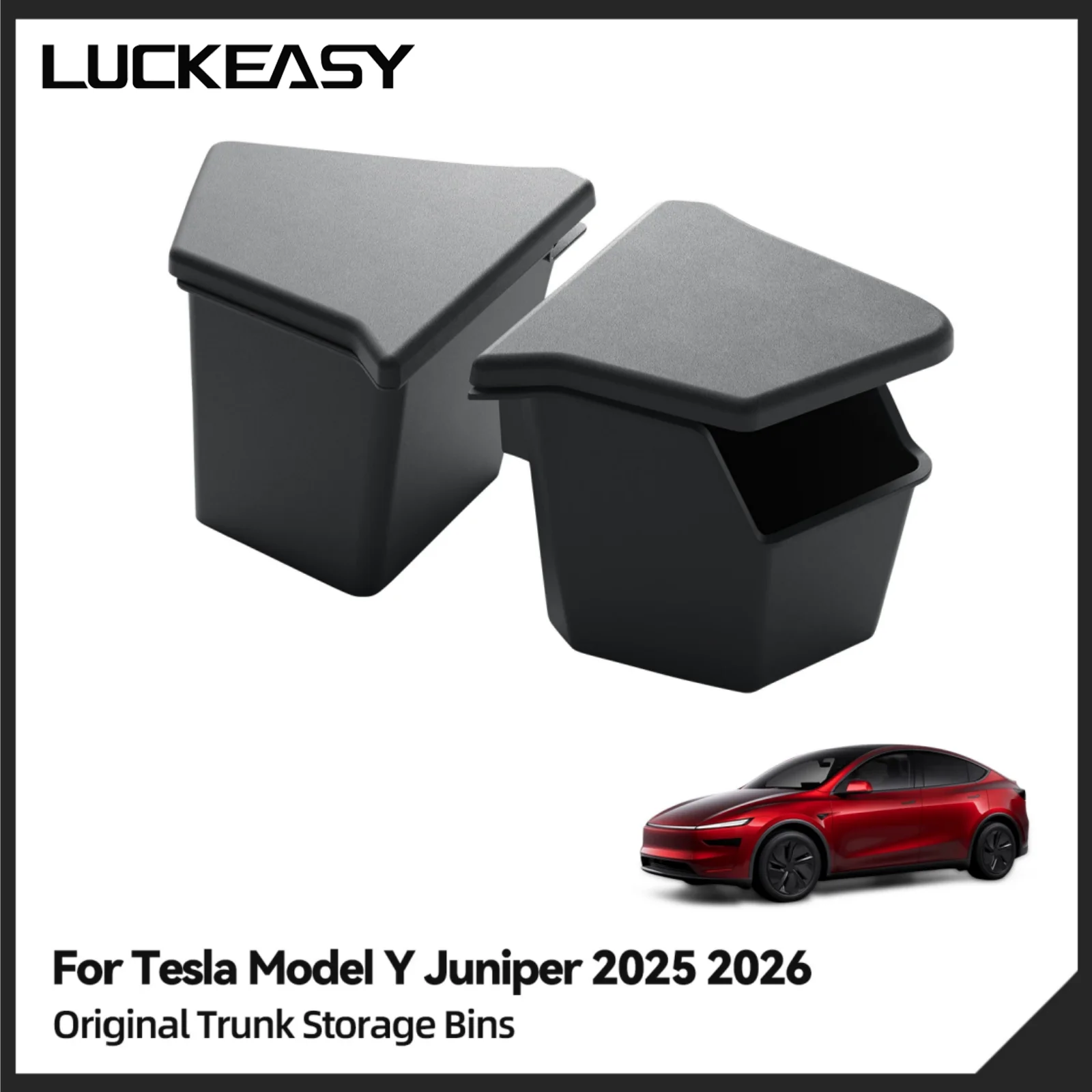 LUCKEASY für Tesla Model Y Juniper / Y Standard 2025 2026 Original Auto-Kofferraum Aufbewahrungsbox Organisations- und Ordnungszubehör