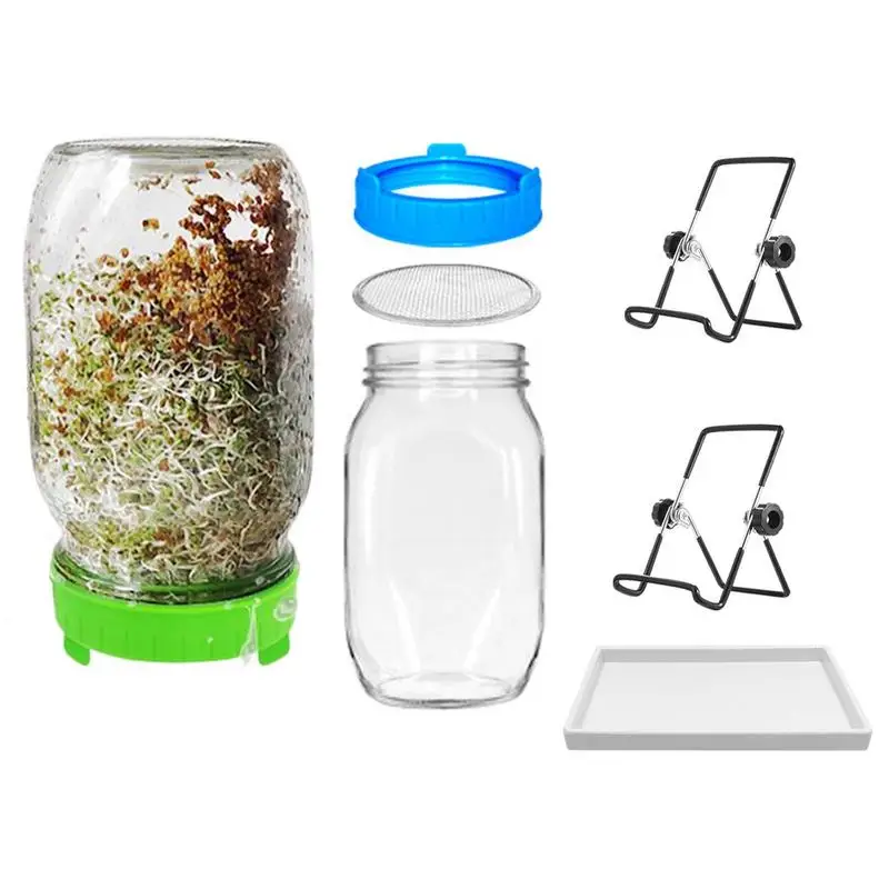 

Sprouting Lids With Stainless Steel Screen For Wide Mouth Mason Jars Germination Kit Sprout Maker Seedling Tray For Bean Sprouts