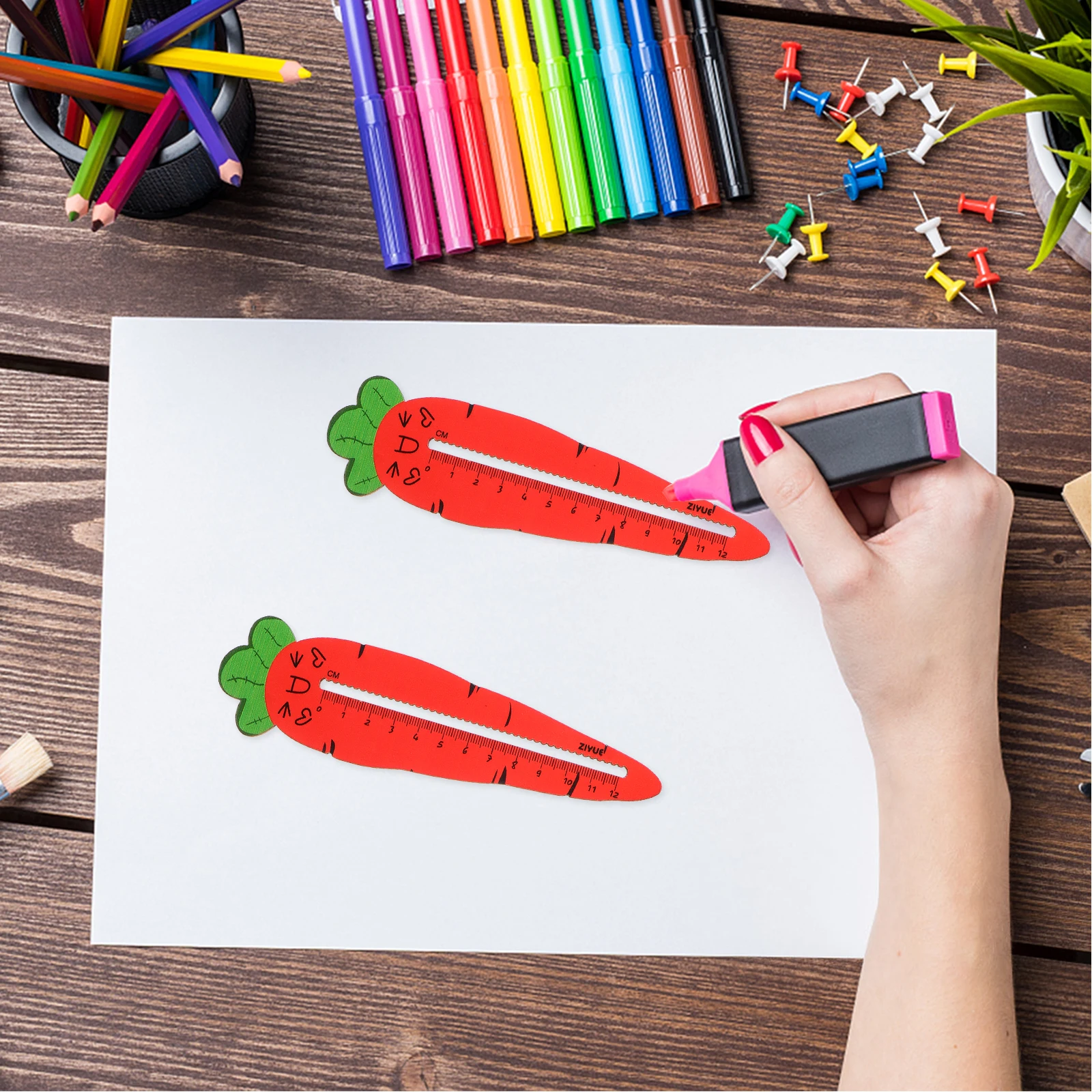 

Wooden Ruler 12 Inch Cartoon Design Clear Numbers School Stationery Drawing Tool For Kids Students Teachers Gifts