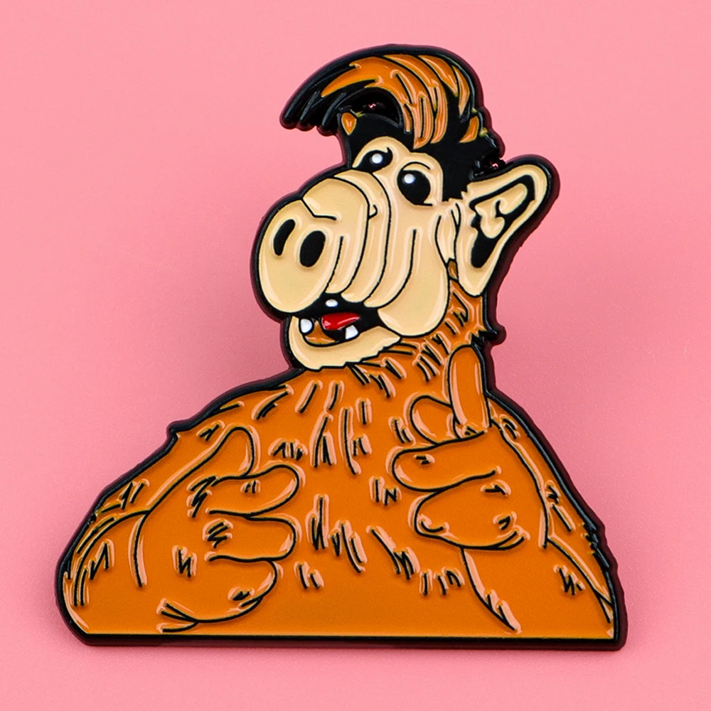 Pin esmaltado de Alien ALF de dibujos animados, broches familiares Afu, accesorios para mochila para hombre y mujer, insignia para bolsos, joyería de solapa a la moda, regalo de fiesta