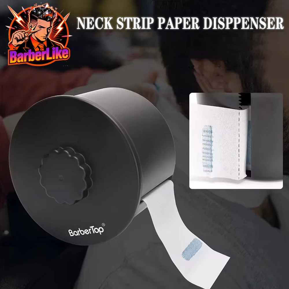 BARBERTOP Disposable Neck Strip Paper Dispenser Barber Tissue Collar Tape Storage Box Neck Strip Container Barbershop Supplies