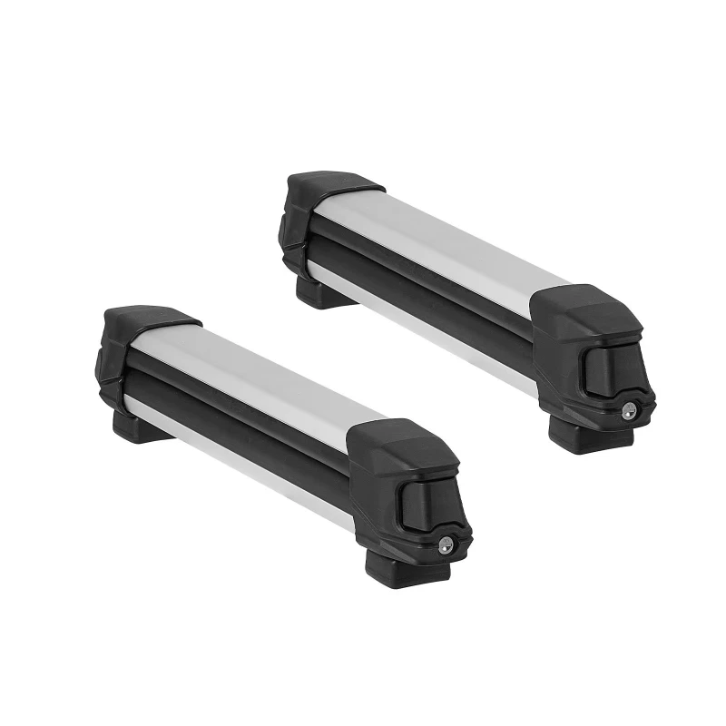 Locked aluminum GM roof rack accommodates up to 4 pairs of skis or 2 skis