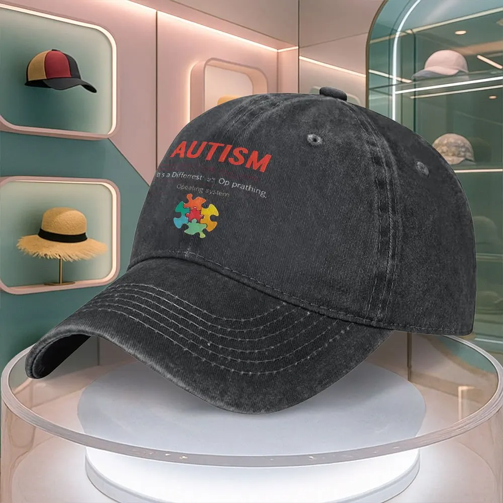 AUTISM Puzzle Pattern Baseball Cap Stylish for Outdoor Use Retro Design Suitable for Both Men and Women