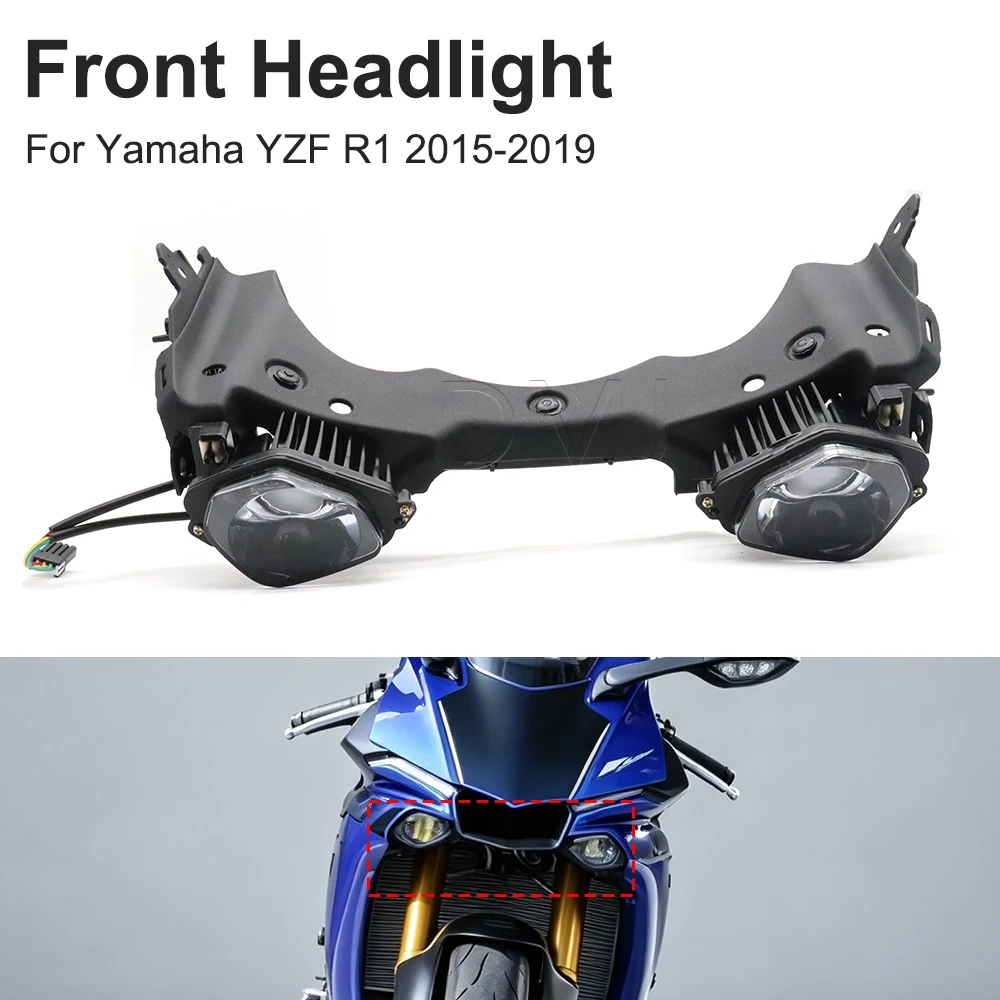 For YAMAHA YZF R1 YZF-R1 2015-2019 Motorcycle Accessories Front Headlight Waterproof Head Light Lamp Headlamp Assembly 