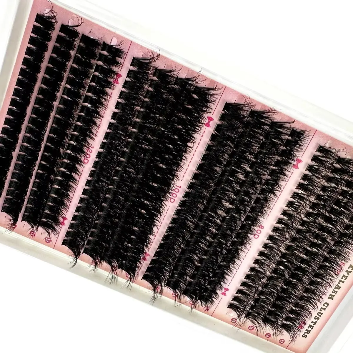 16 Rows 60D-120D Mix 5D Fluffy Individual Lashes Clusters Extensions False Eyelash DIY at Home Cluster Makeup Eyelash Tools