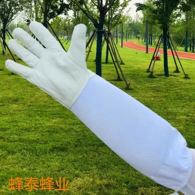 A White Long Net Gloves For Beekeeping, Sheepskin Protection Equipment, Beekeeping Tools, Beekeeping, 2Pcs