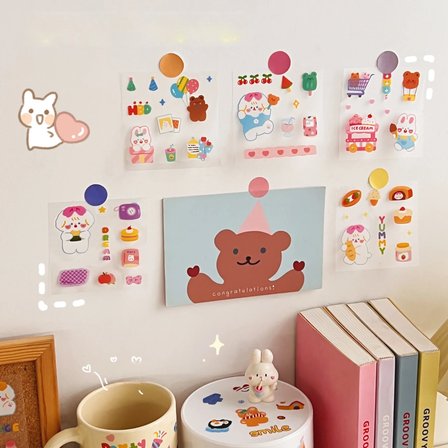 25/100 Pcs Cartoon Cute Sticker Pack Handbook Material Sticker Waterproof Handbook Sticker