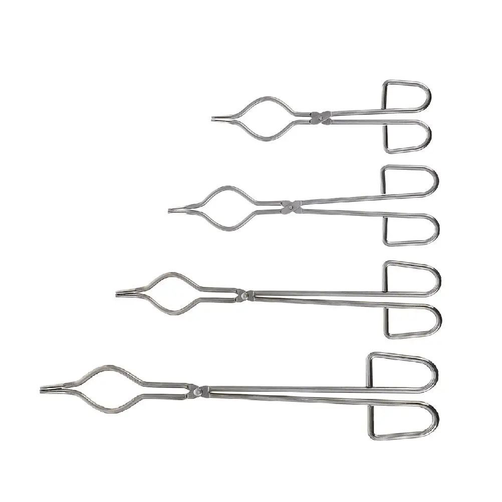 

4pcs Stainless Steel Crucible Tongs 20cm 25cm 30cm 35cm Lab Clamps Ceramic Beaker Ergonomic Lightweight Portable Experiment