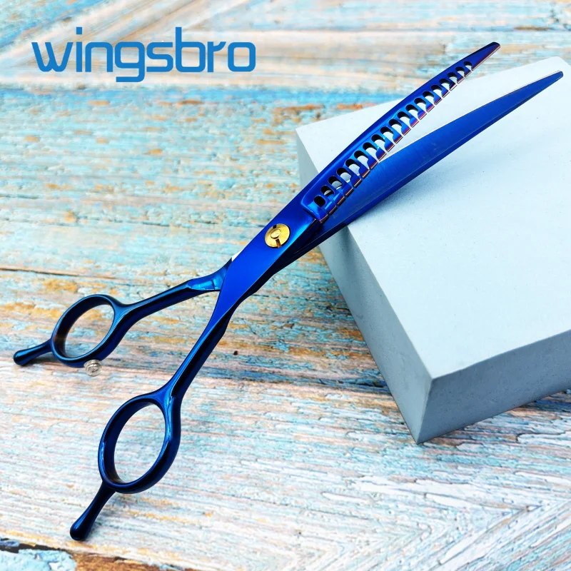 

Professional Pet Dog Grooming Scissors 7.0 inch Curved Thinning Scissors For Dogs & Cats Ideal For Diy Home Use