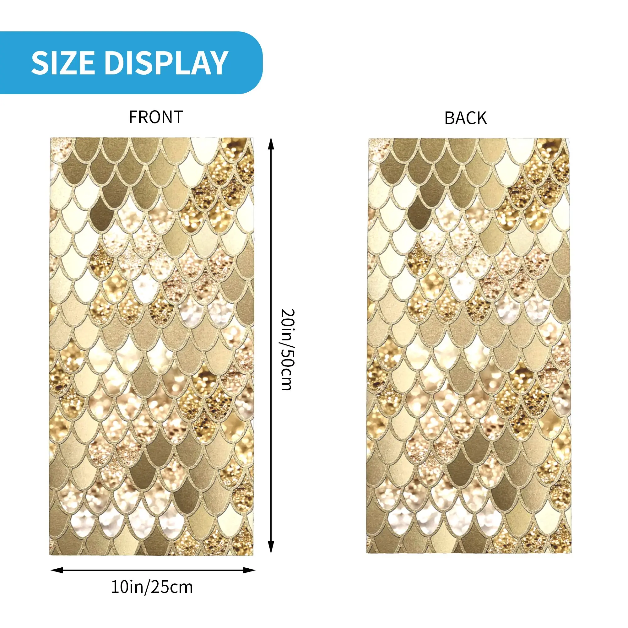Glitter Mermaid Scales Bandana Neck Gaiter for Hiking Running Men Women Wrap Scarf  Headband Warmer Face Scarf Cover