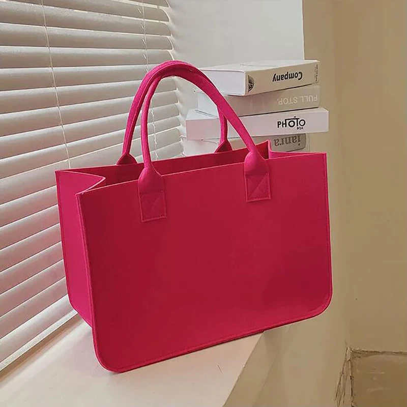 2023 Hot Selling Custom Logo Eco Reuable Pink Black Shopping Tote Handbags Women