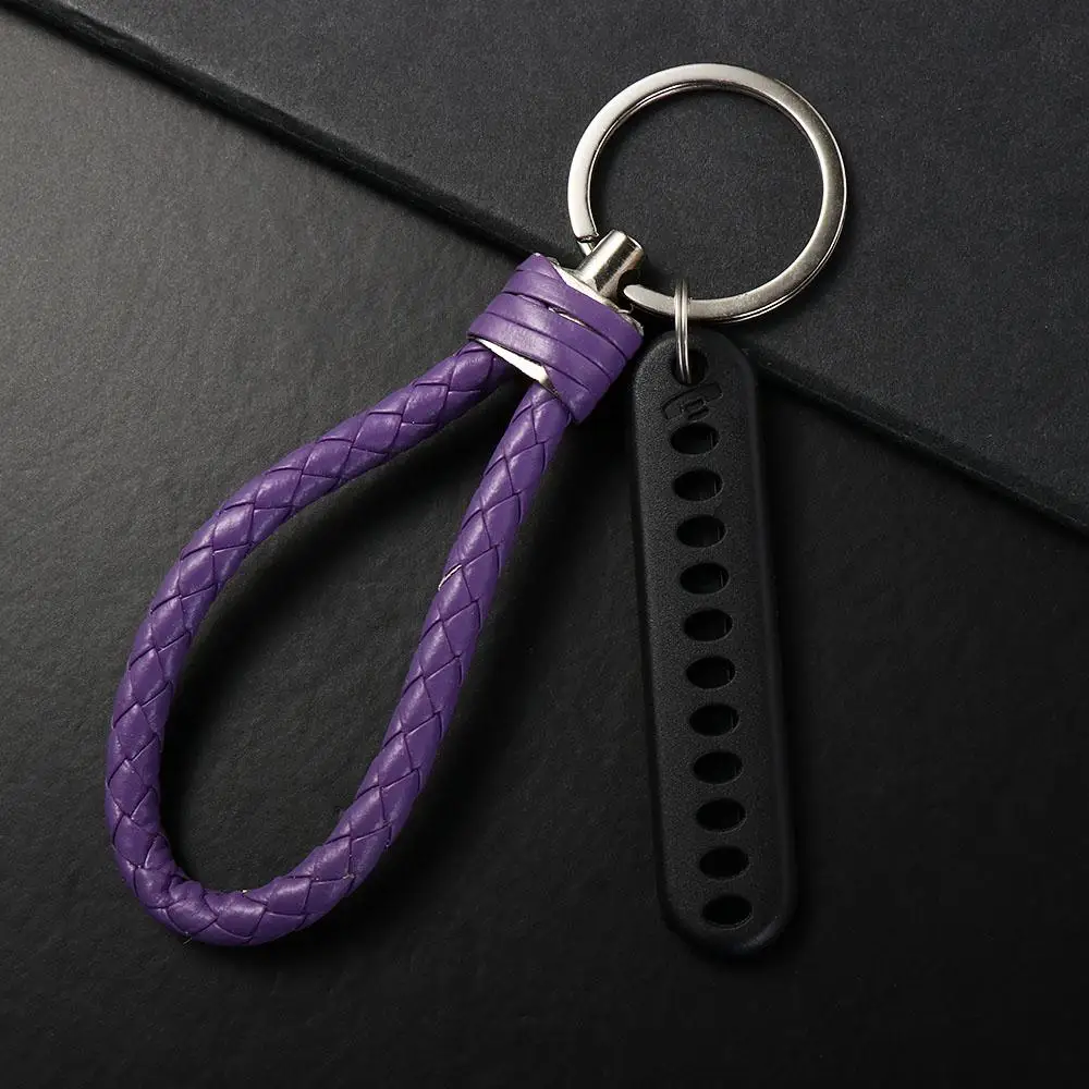 Gift Leather Strap DIY Anti-lost Car Key Holder Lanyard Keyring Phone Number Keychain Car Key Clip ​