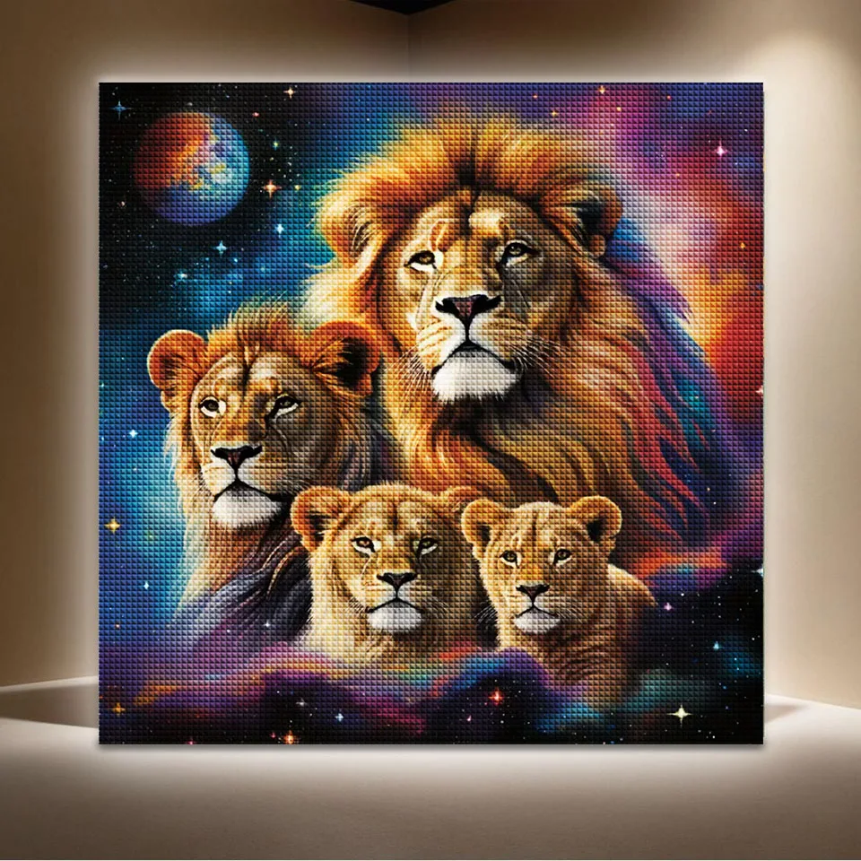 2025 Diamond Painting Art Novel DIY Male and Female Lion Diamond Mosaic Kit 5D Rhinestone Handmade Cross Stitch Home Decoration