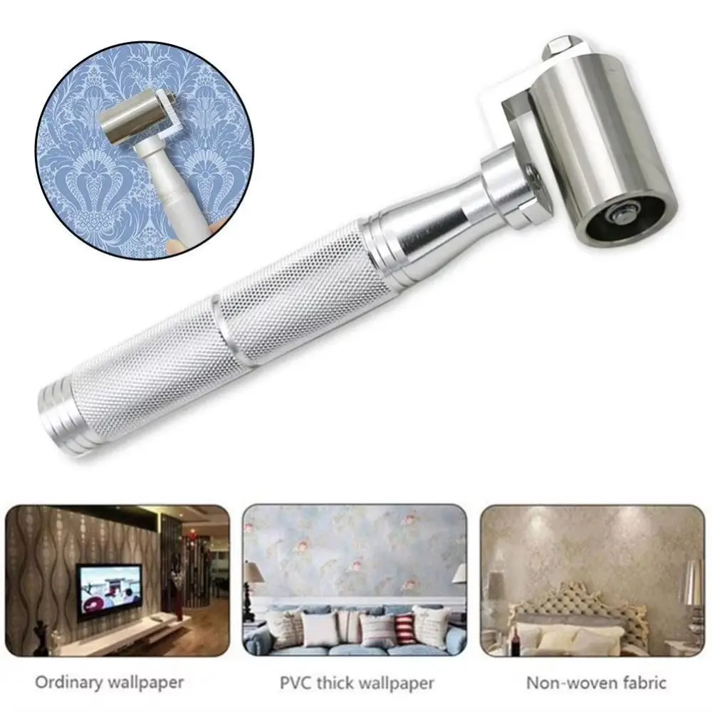 Stainless Steel Flat Pressure Roller Aluminum Alloy Handle Flat Seam Wallpaper Seam Roller Paint Plate Seam Rolling Tool