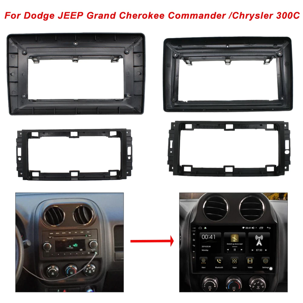 

9/10inch Car Stereo 2Din Head Unit GPS MP5 Android Player Fascias Frame for Dodge JEEP Grand Cherokee Commander /Chrysler 300C