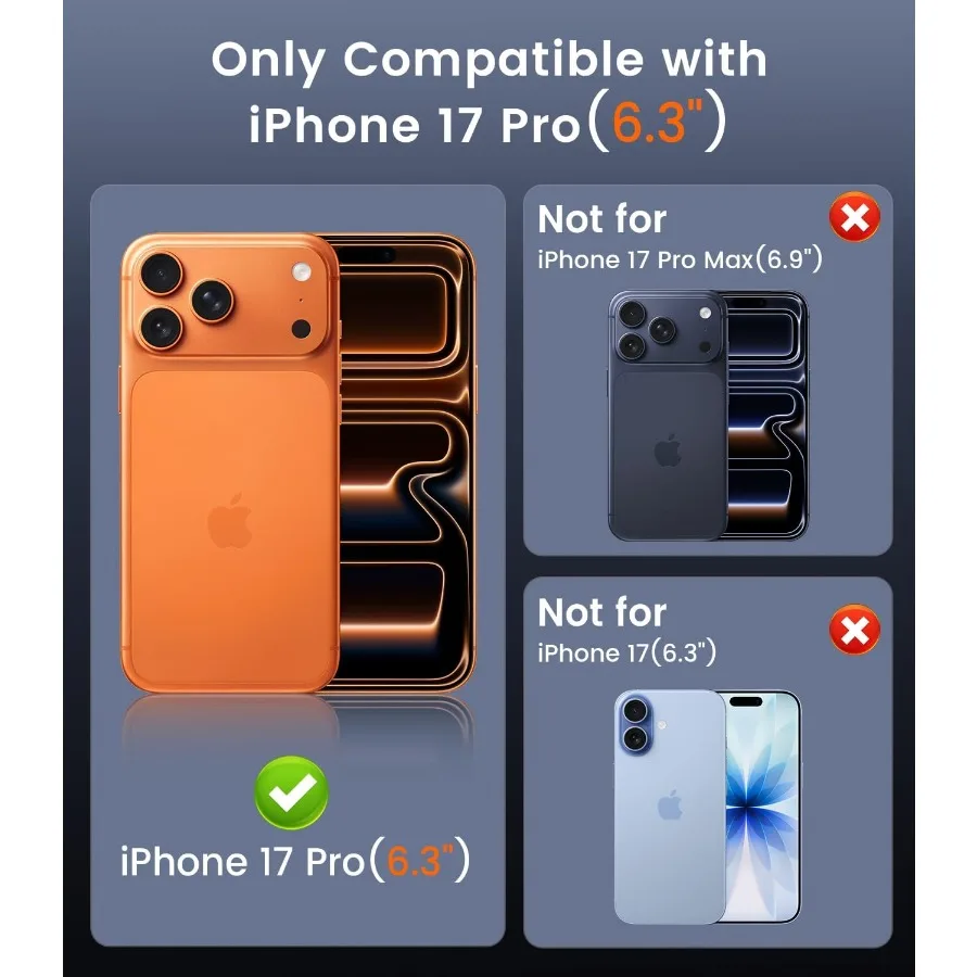 حافظة هاتف شفافة رفيعة ورفيعة لهاتف iPhone 17 Pro مع تصميم مدمج لعدسة الكاميرا المقاومة للصدمات