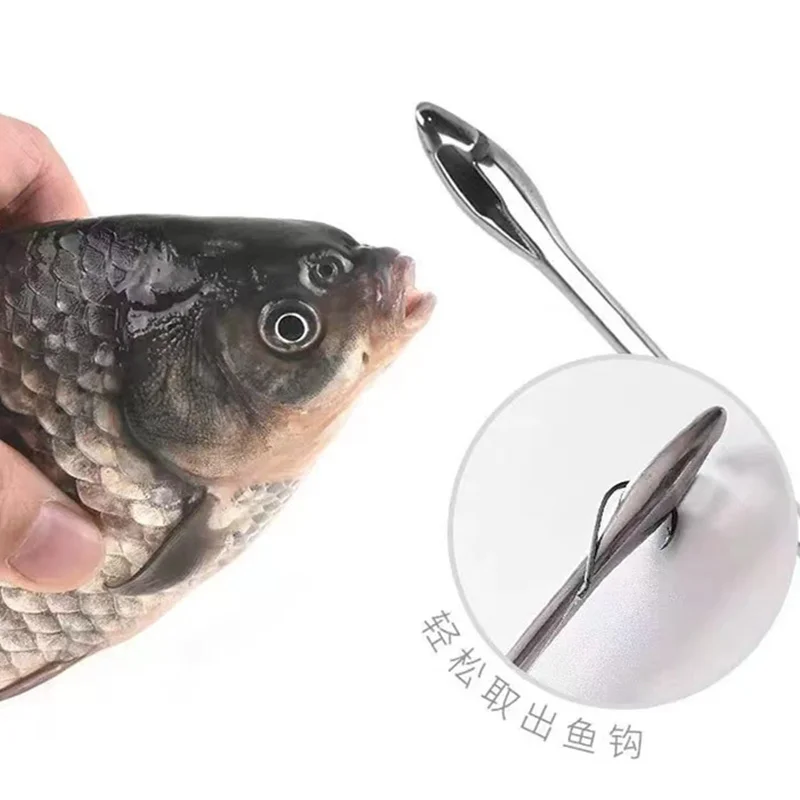 Y55 Fishing Decoupling Device Stainless Steel Unhook Blind Bucket Deep Throat Unhook Fishing Disconnector With Wooden Handle