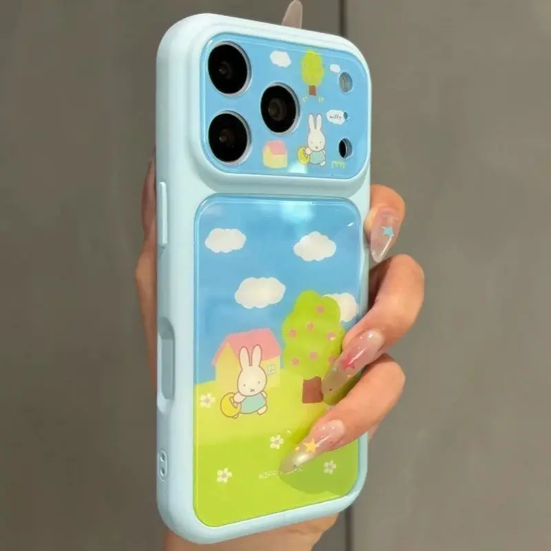 Kawaii Miffy Mobile Phone Case for IPhone 17 16 15 14 13 12 Large Window All Inclusive Cartoon  Lovely Anti-fall Wear-resistant