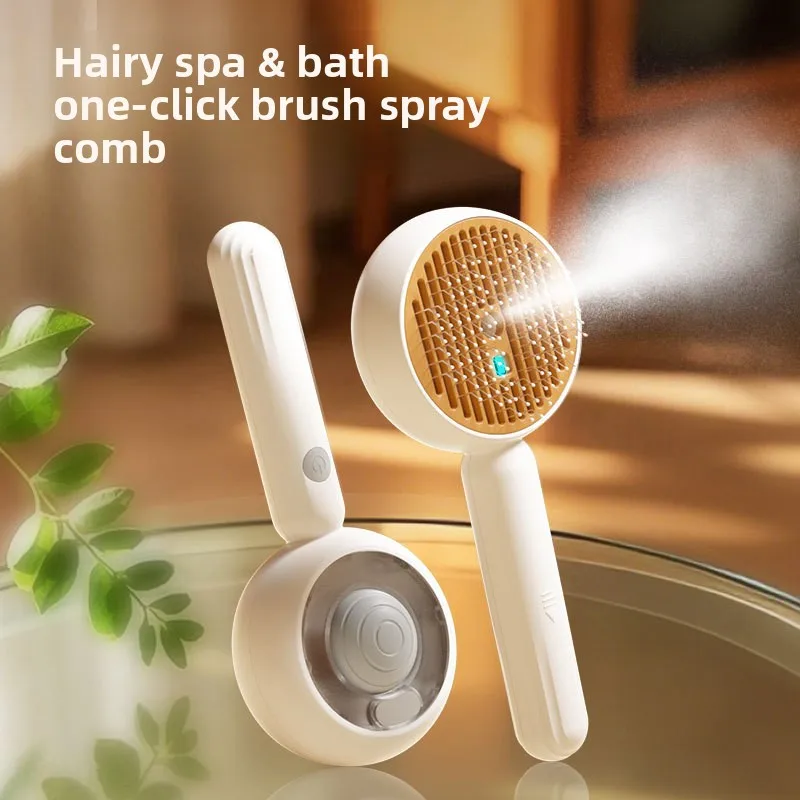 

BlueLight Spray Comb Pro - Stainless Steel One-Touch Pet Hair Removal Brush with Cleaning Kit