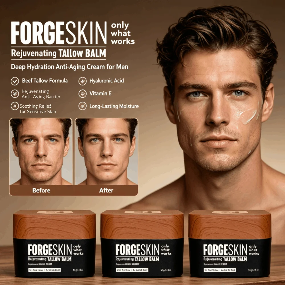 FORGESKIN Rejuvenating Tallow Balm Men's Moisturizing Body Lotion Deep Nourishing Anti Wrinkle Barrier Repair Facial Skin Care