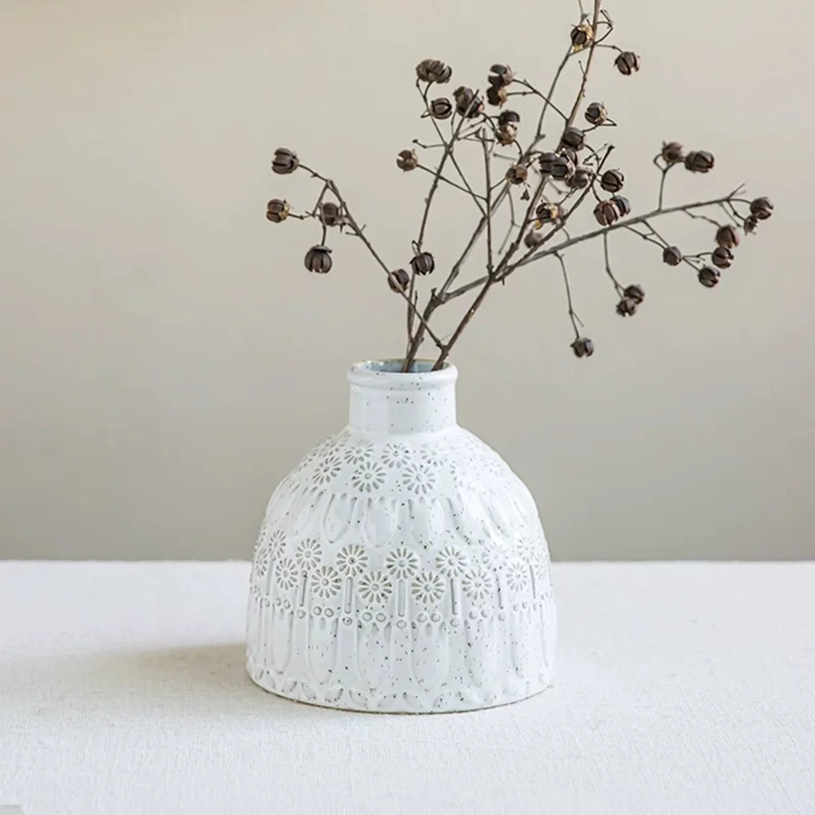 

Embossed Ornaments Cement Flowers Vase Silicone Mold DIY Retro Homestays Decorative Dining Tables Flower Pots Concrete Mold