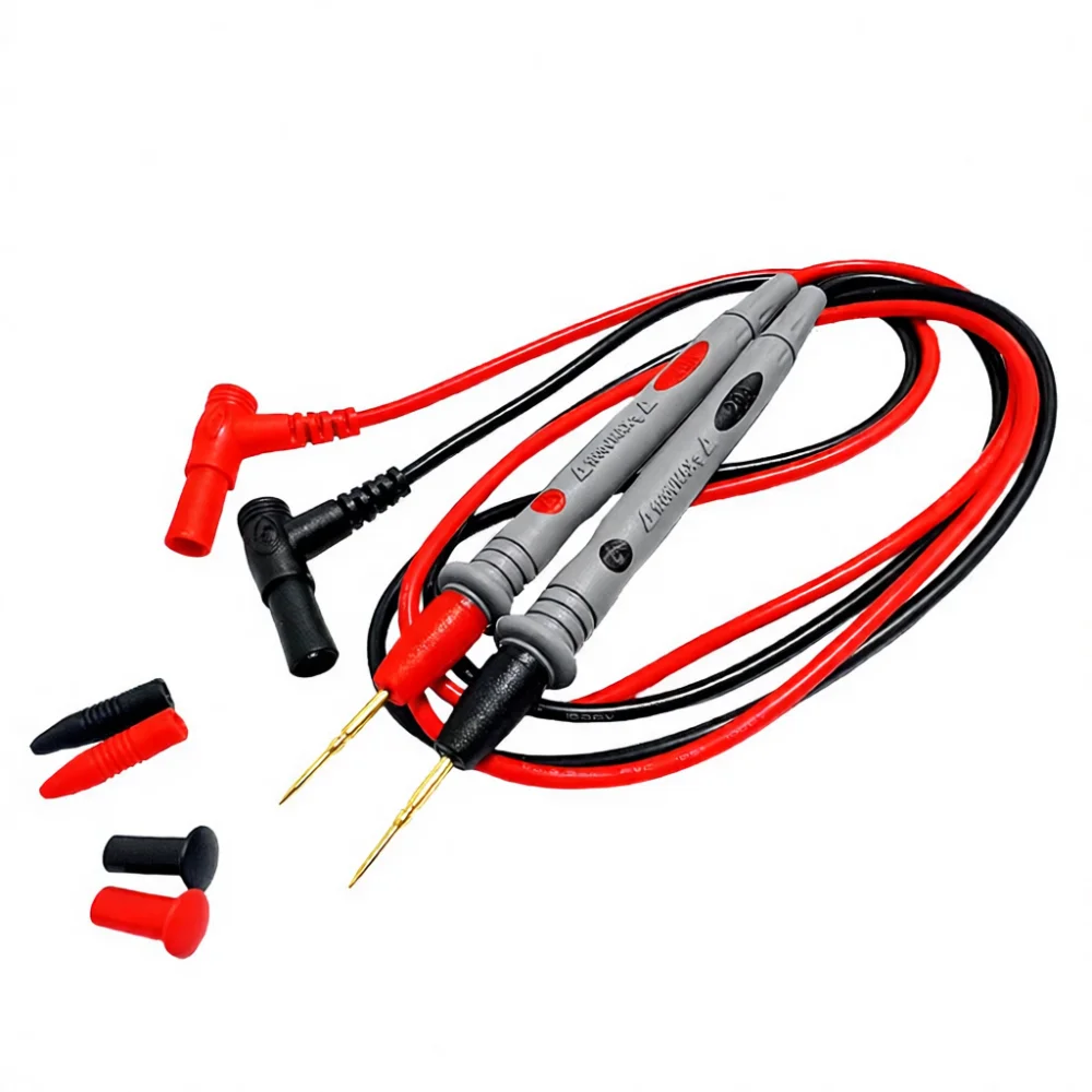 20A Multimeter Lead Set Gold Plated Sharp Needle Tip Probes Plus Alligator Clips Durable Flexible Testing Cable Tool