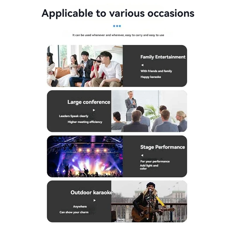 ميكروفون سلكي معدني ديناميكي BNVN لغناء الكاريوكي وحفلات الزفاف وكلام DJ