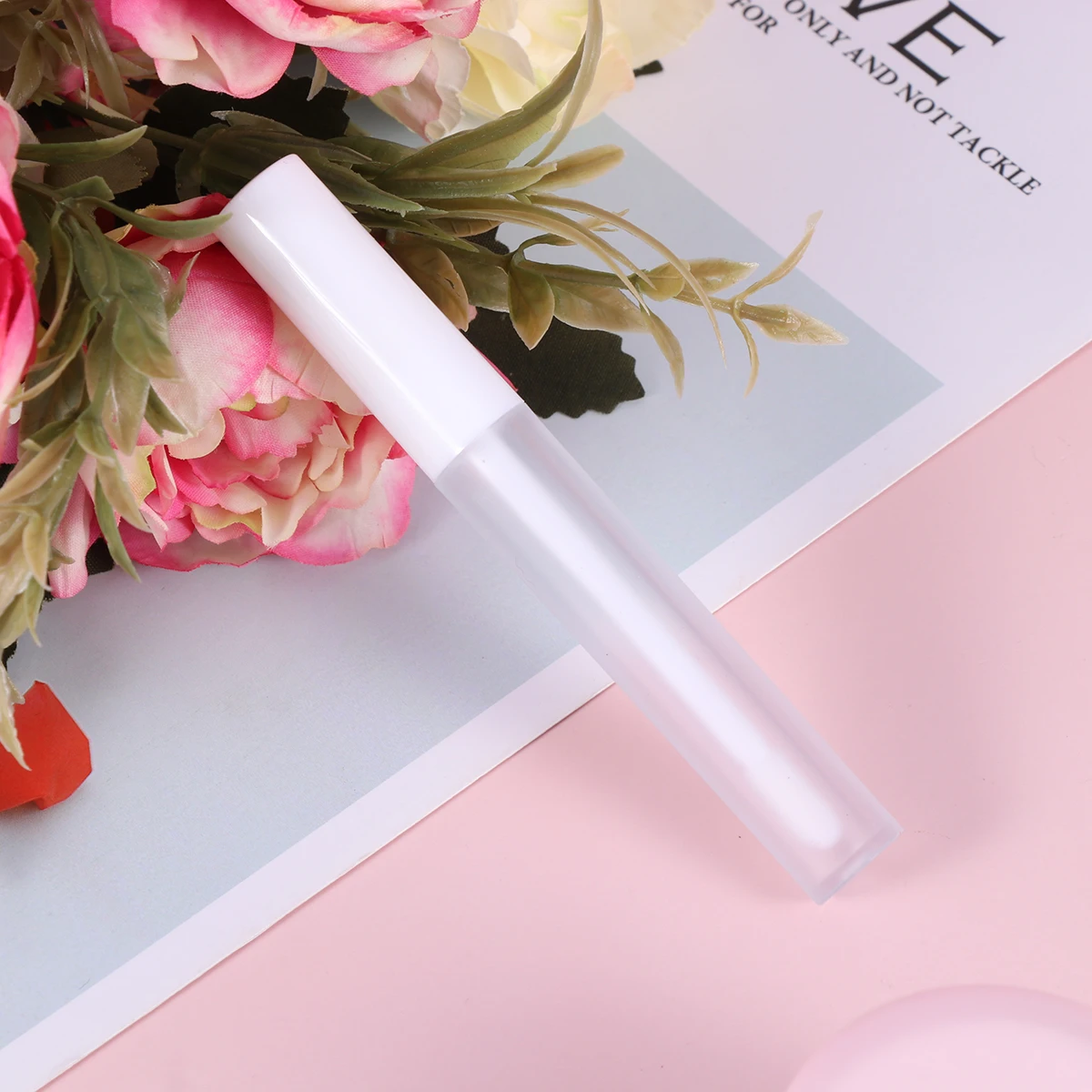 10Pcs Lip Glaze Subpackaging Bottle Premium Material Durable Safe Translucent Travel Tube White Lid Lip Tube