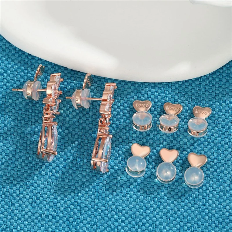 Premium 8PCS Earring Backs For Droopy-Ears, Earring Lifter Backs Replacements For Heavy Earrings