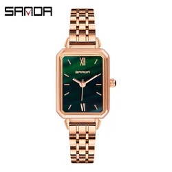 SANDA P1049 reloj Retro de cielo estrellado para mujer, relojes de pulsera de cuarzo informales, esfera de acero pequeña, resistente al agua, moda