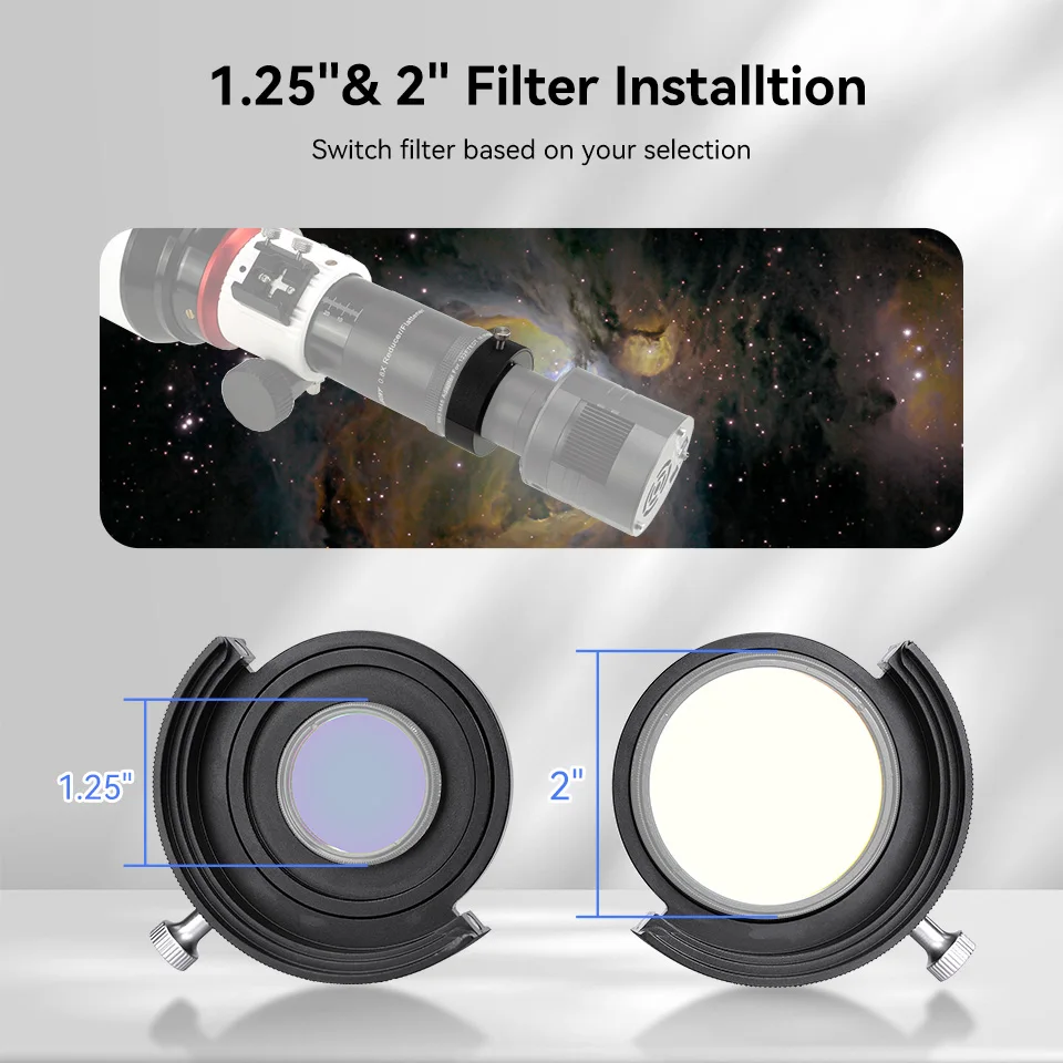 SVBONY-cajón de filtro SV226, moldeado integrado, diseño con fugas de luz para filtro de 1,25 y 2 pulgadas, montado en fotografía de cielo profundo