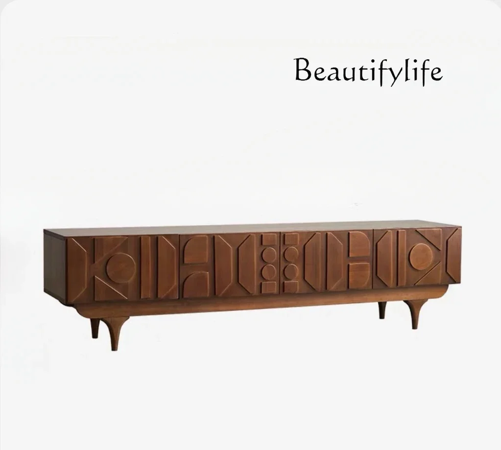 

furniture New Chinese Style Simple Solid Wood Modern French Retro TV Stand Floor Mid-Ancient Electrical Cabinet