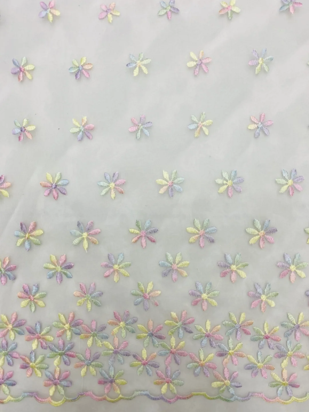 Refreshing Summer Sweetheart Style, Rainbow-Colored, bilateral, Embroidered Lace