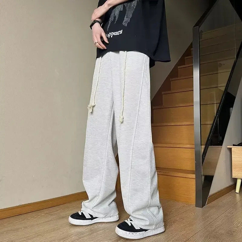 

Oversized Casual Pants for Men 2024 Loose Wide-Legged Trousers with A Sense of Drape Extended Version for Tall Guys Baggy Pants