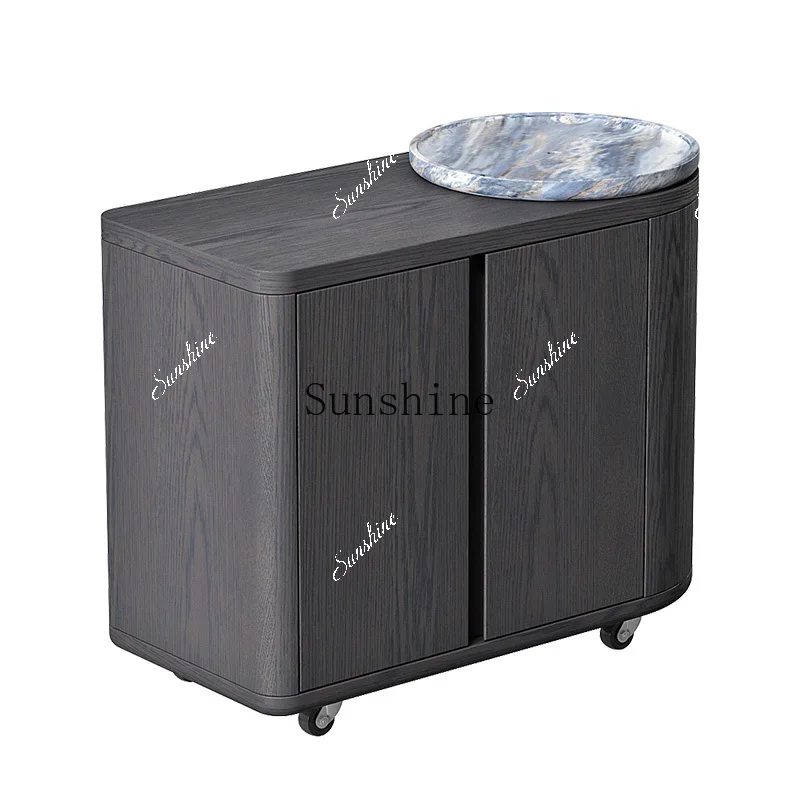 Medieval style tea cabinet mobile tea table, kettle integrated side cabinet mobile coffee table  FT
