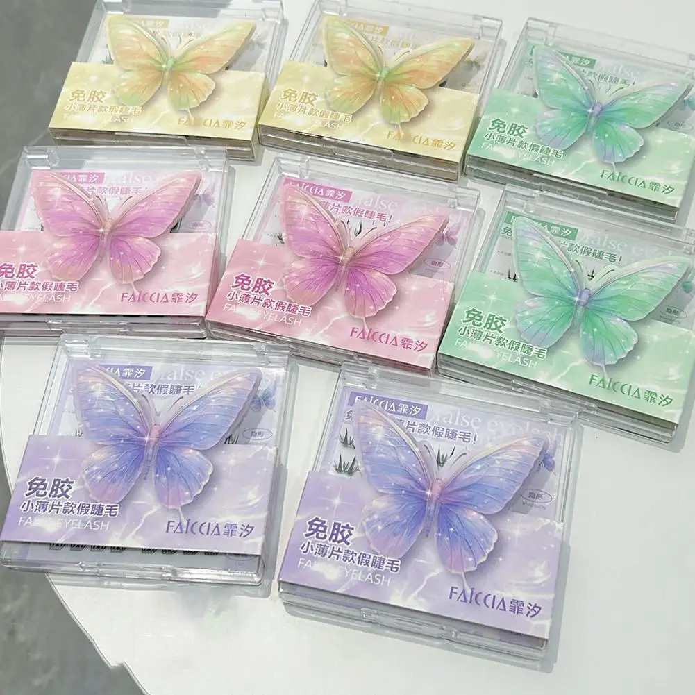 Self Adhesive Eyelashes DIY Cluster Lashes No Glue Cils Needed Individual Faux Tools Lashes Extension Makeup W8S2