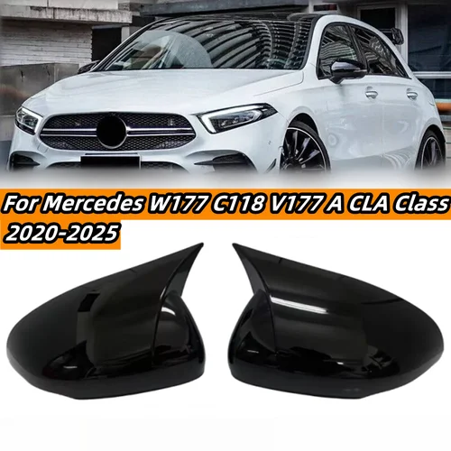 Tapas de cubierta de espejo retrovisor lateral para Mercedes Clase A CLA W177 W118 2019-2021 cubierta de espejo retrovisor carcasa embellecedora accesorios de coche