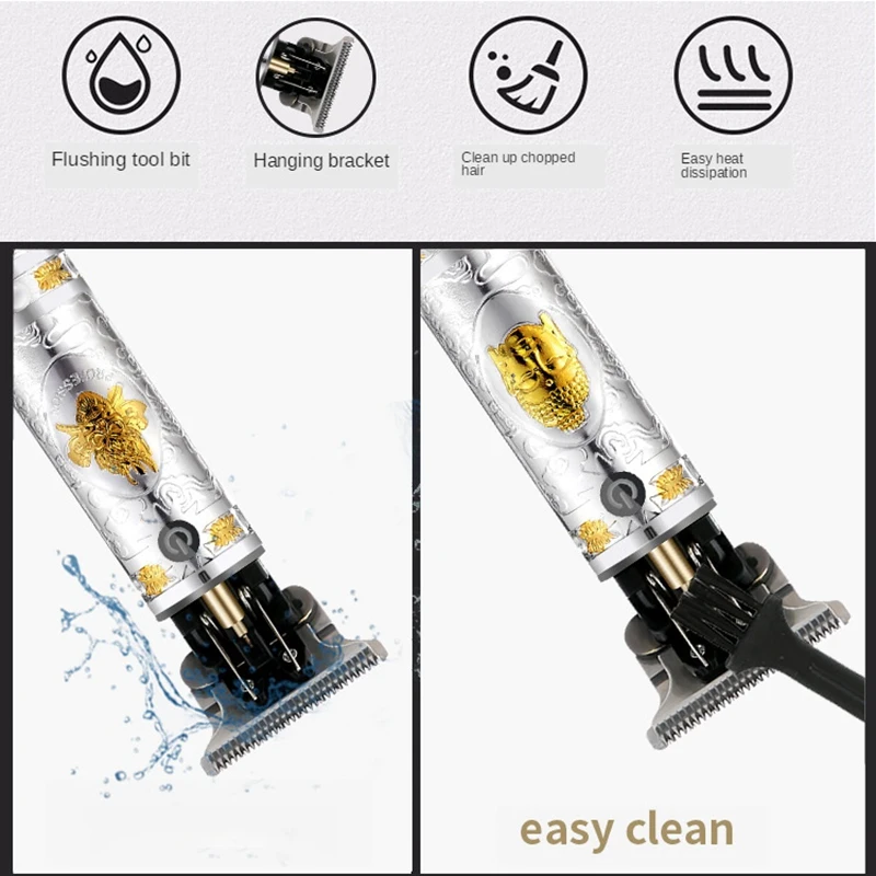 Tondeuse à barbe électrique professionnelle pour hommes, affichage numérique, aste par USB, sans fil, coupe de cheveux