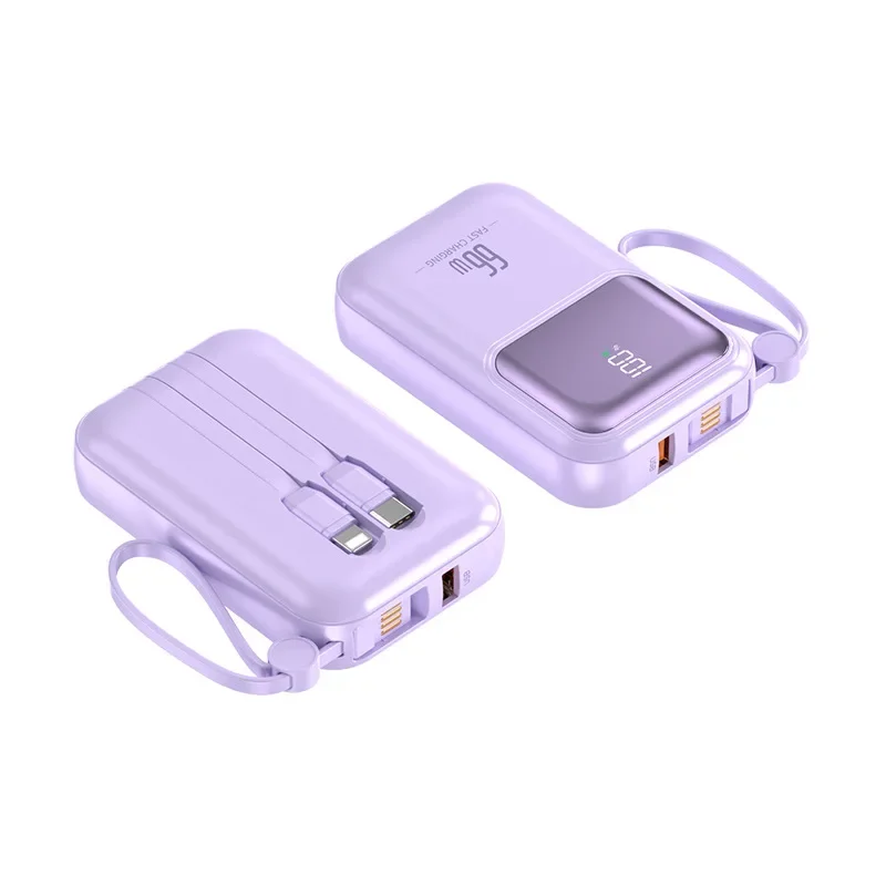 66W 10000mAh Large Capacity Portable Power Bank Fast Charging For iPhone For Xiaomi For Samsung With USB Type C/Lightning