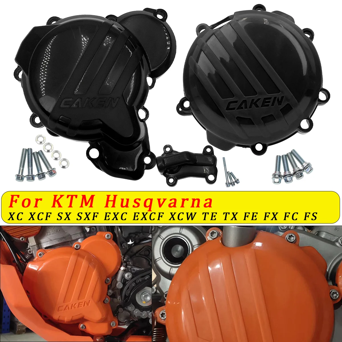 

Motorcycle Clutch Cover Magneto Engine Water Pump Guard Set For KTM EXC SX XCW TPI 250 300 HUSQVARNA TE TC 250i 300i 2019-2023