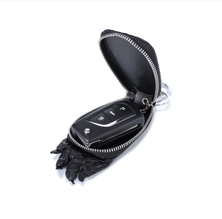 100% Genuine crocodile skin car key wallet case alligator leather purse zipper closure