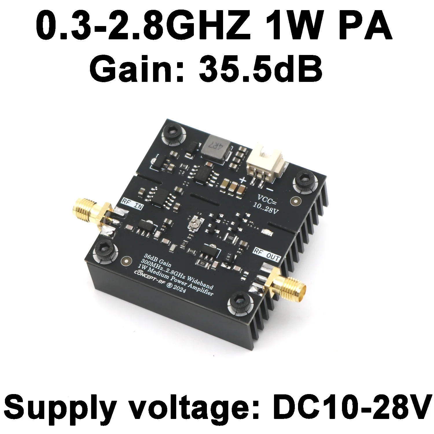 300M-2.8GHz 1W Wzmacniacz mocy RF 36dB Sterownik Radio Medium Wave UHF Nadajnik FM Walkie Talkie WIFI 2.4Ghz 433Mhz 915Mhz AMP