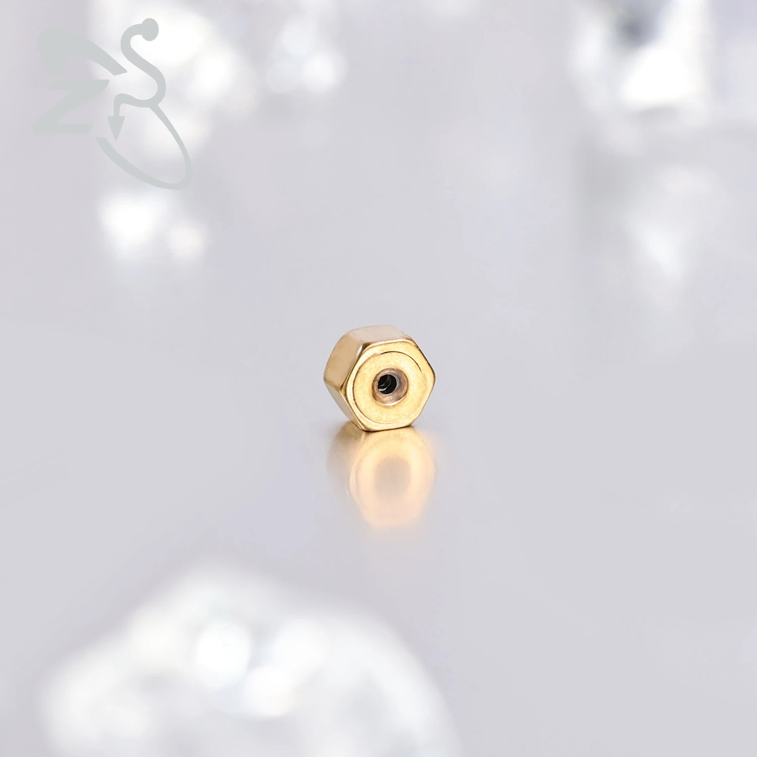 Gold Color Stainless Steel Earring Rubber Plug Ear Studs, 2-10pcs
