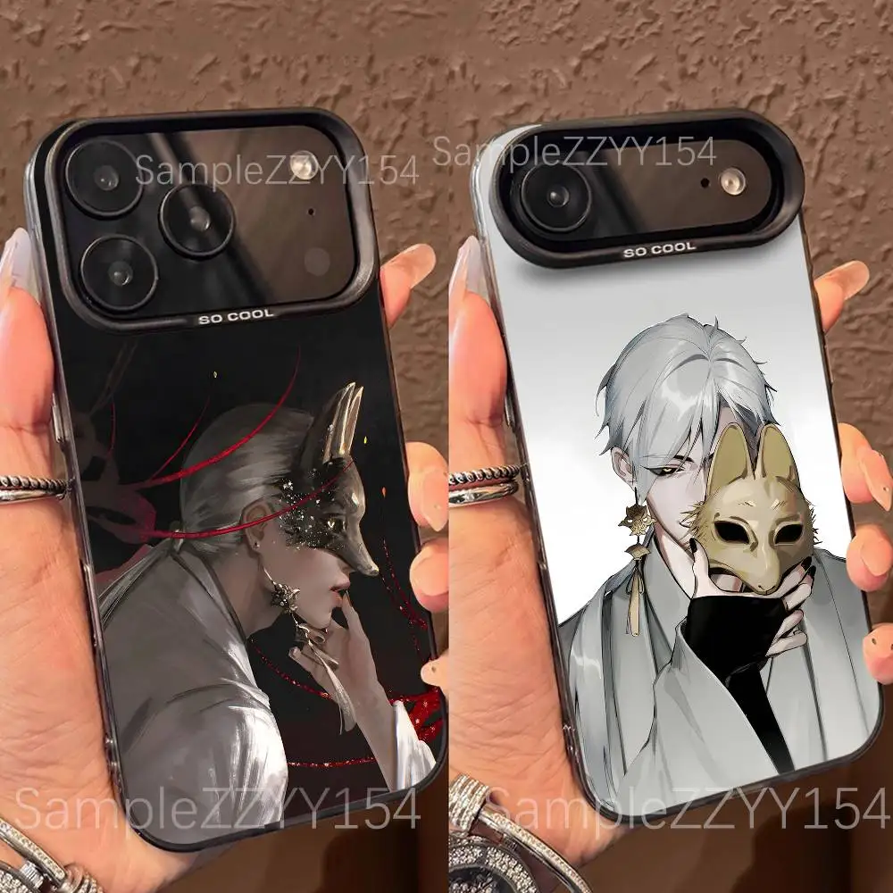 Funda para teléfono Fox Mask S-Silent Hill F para 15,16,17,13,14,11,12,Pro,Max,Plus,E,Air,Mini, cubierta trasera mate a prueba de golpes