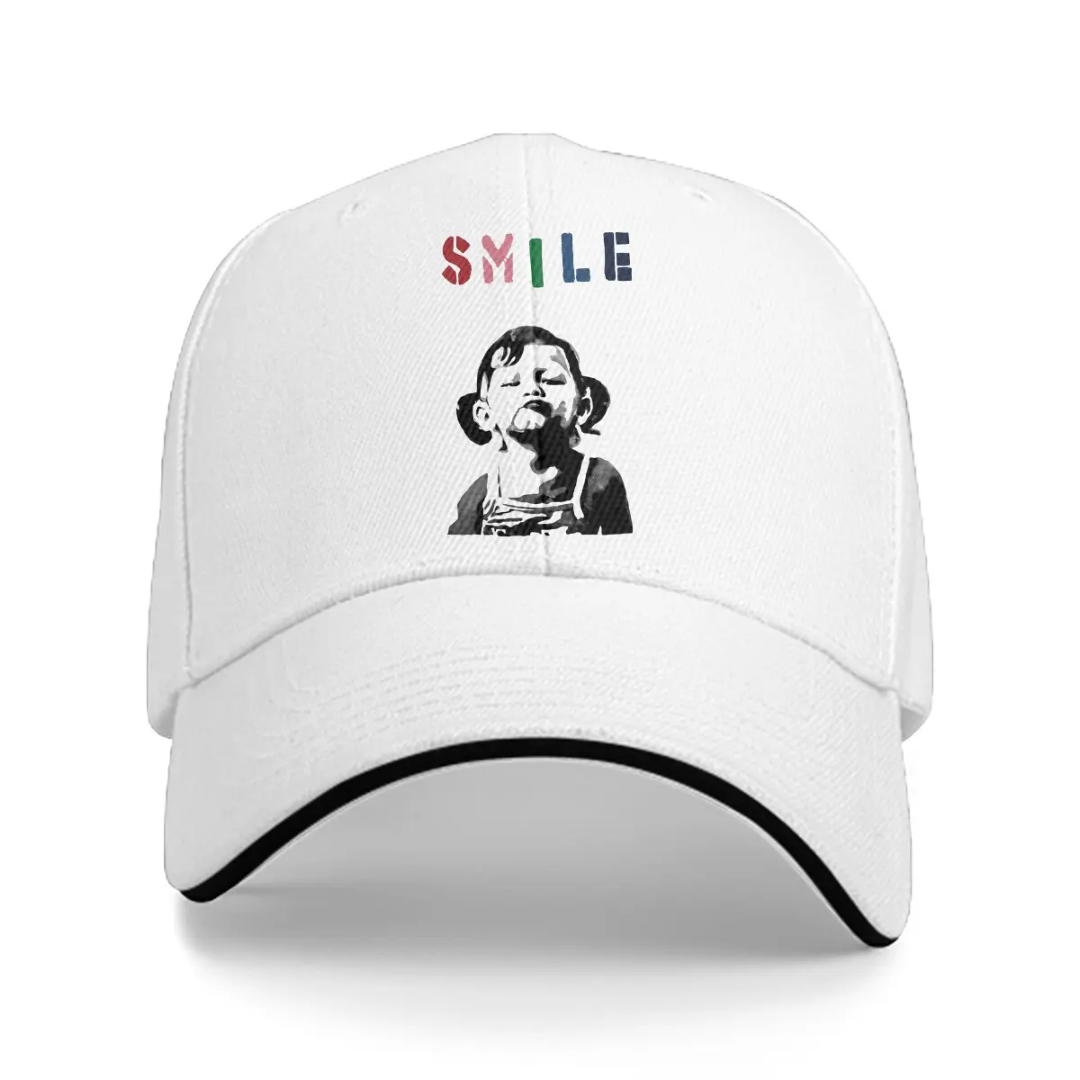 Smile Unisex Baseball Caps Peaked Cap Banksy Wall Art Sun Shade Hats for Men Women