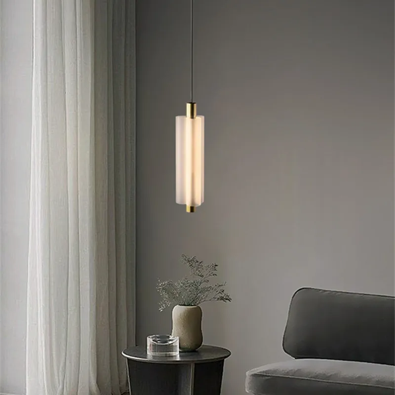 Nordic modern light luxury long dining room chandelier, designer bedroom, bedside model room, entrance bar, window lamps
